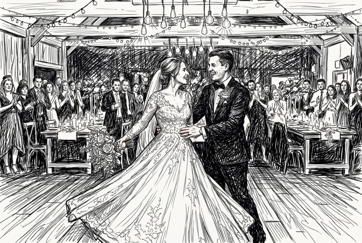 Wedding → Ink Sketch, the sketch SketchWish generated